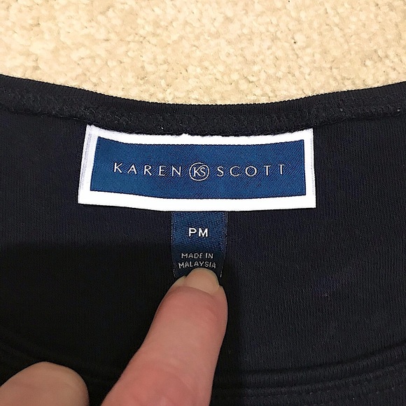 🆕🔥KAREN SCOTT BEAUTIFUL BLACK 3/4 SLEEVE SUPER SOFT DRESS SHIRT OR CASUAL NWOT - Picture 2 of 4